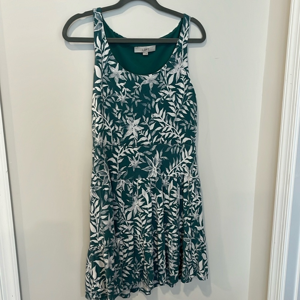 Ann Taylor Loft Dress Summer Floral Casual Dress Size M